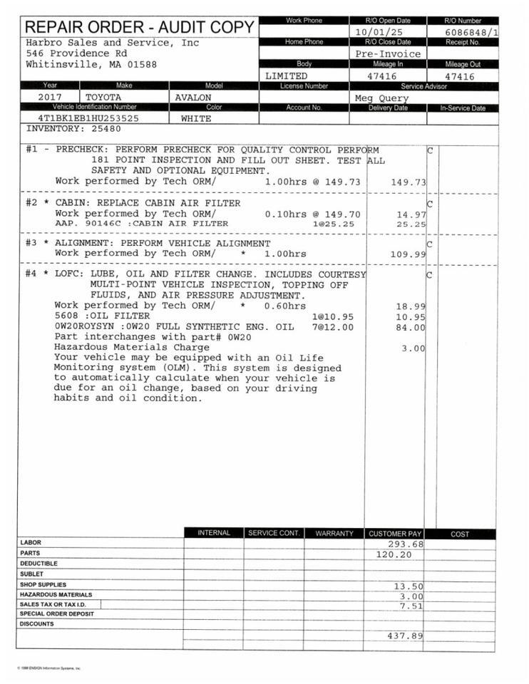 2017 Toyota Avalon Limited Whitinsville MA