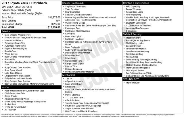2017 Toyota Yaris L Raleigh NC