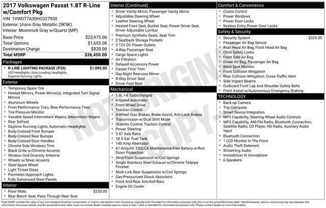 2017 Volkswagen Passat 1.8T R-Line