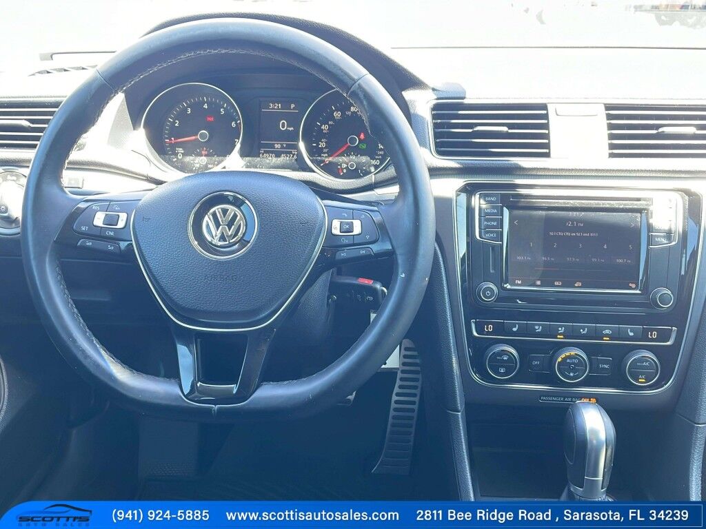 2017 Volkswagen Passat R-Line w/Comfort Pkg~ADJUSTABLE LUMBAR~BLIND SPOT WARNING~BLUETOOTH~BRAKING ASSIST~CRUISE CONTROL~GROUND EFFECTS PACKAGE~HALOGEN HEADLIGTHS~HEATED SIDE MIRRORS~LOW MILES Sarasota FL
