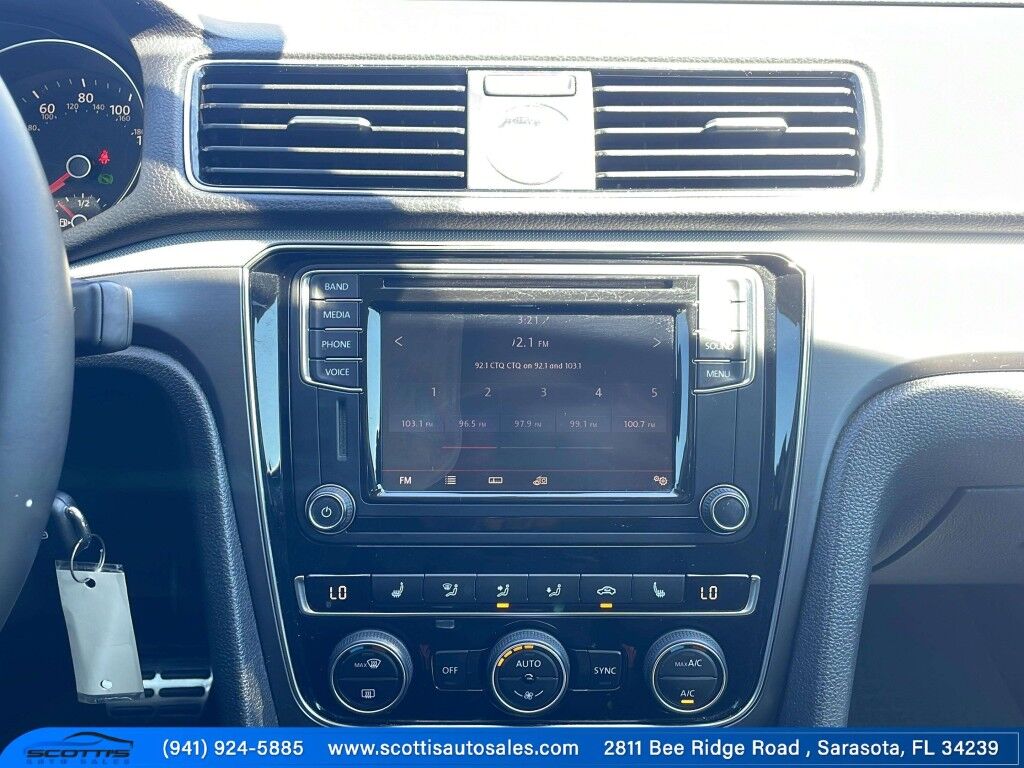 2017 Volkswagen Passat R-Line w/Comfort Pkg~ADJUSTABLE LUMBAR~BLIND SPOT WARNING~BLUETOOTH~BRAKING ASSIST~CRUISE CONTROL~GROUND EFFECTS PACKAGE~HALOGEN HEADLIGTHS~HEATED SIDE MIRRORS~LOW MILES Sarasota FL