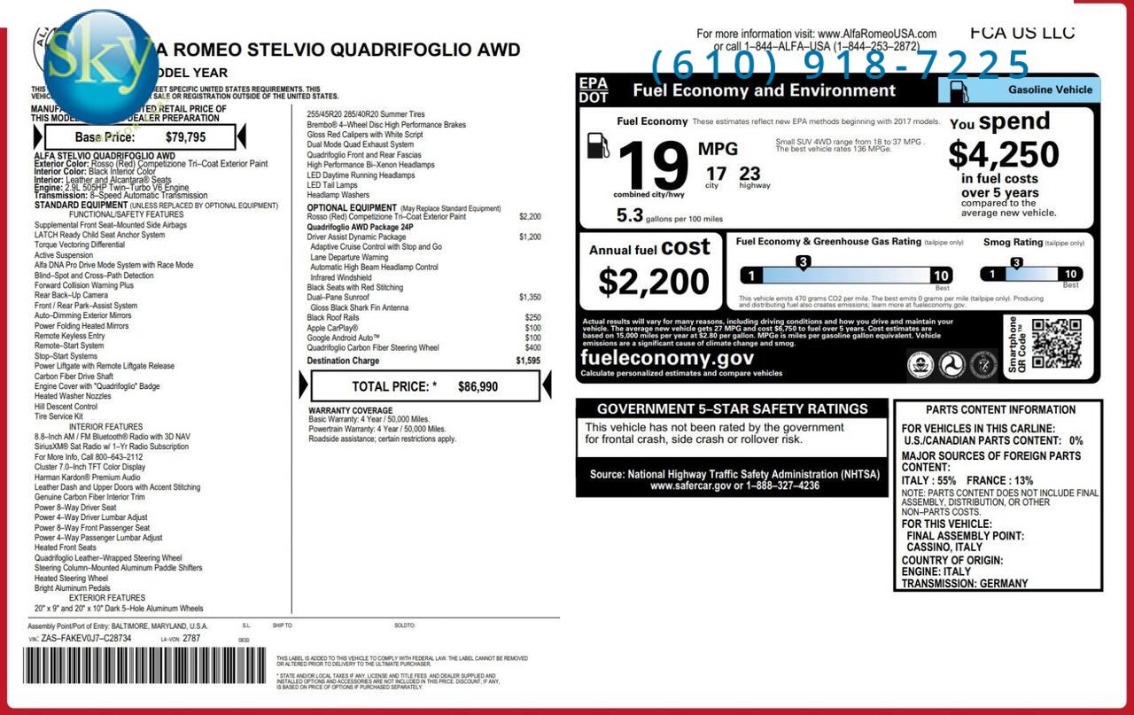 2018 Alfa Romeo Stelvio Quadrifoglio