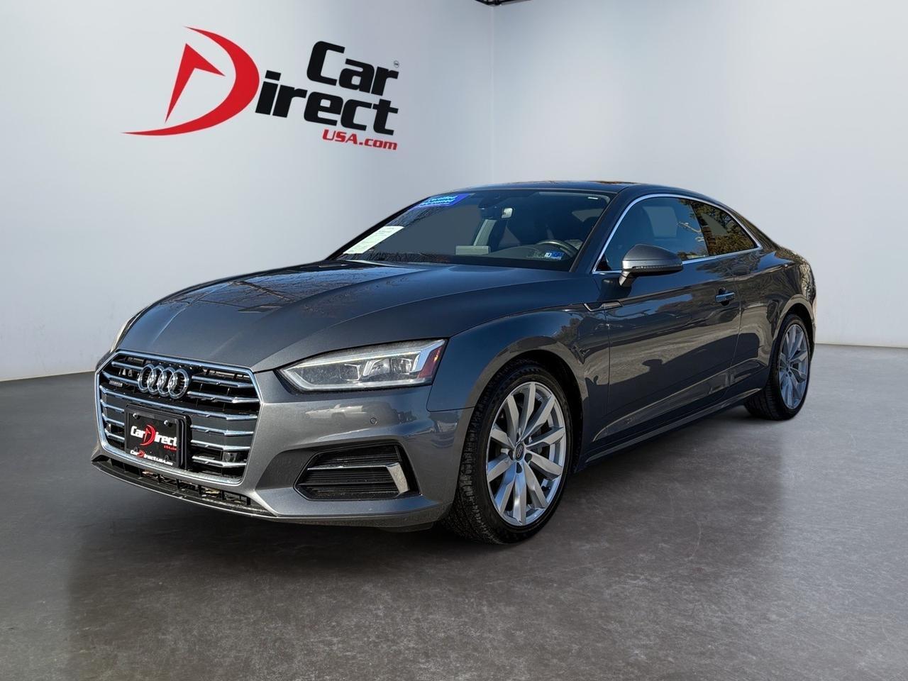 2018 Audi A5 Coupe Premium Plus, BACKUP CAMERA WITH PARKING SENSORS, PANORAMIC MOONROOF, HEATED STEERING WHEEL & SEATS, APPLE CARPLAY/ANDROID AUTO, NAVIGATION, KEYLESS ENTRY & START, LOW MILEAGE, CLEAN CARFAX, DRIVE IN STYLE IN THIS AUDI!