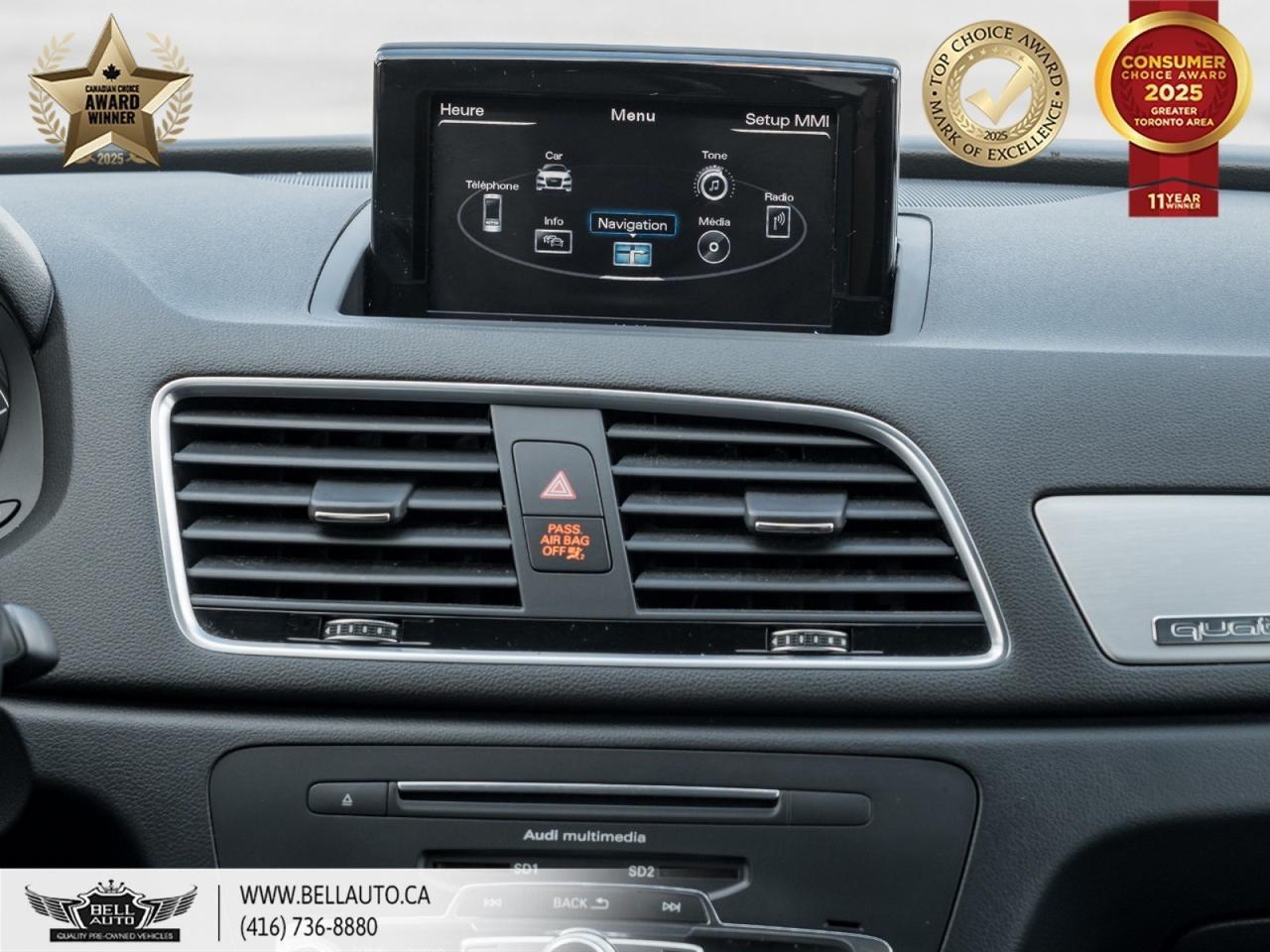 2018 Audi Q3 Progressiv, NAVI, MOONROOF, BACKUPCAM, B.SPOT, CARGOCOVER, POWERSEATS, PARKASSIST, NOACCIDENT Toronto ON