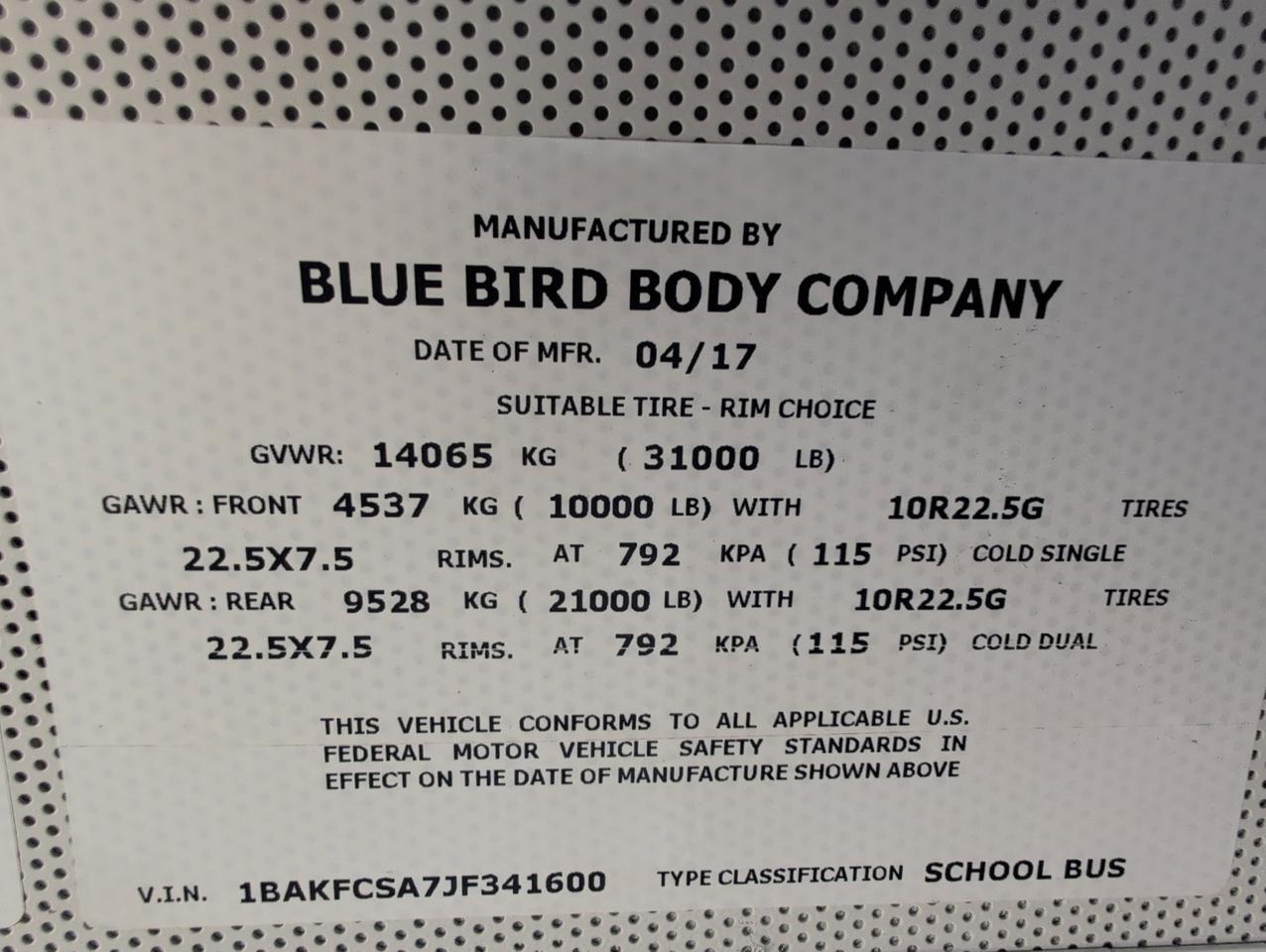 2018 BLUEBIRD BLUEBIRD Vision Johnstown NY