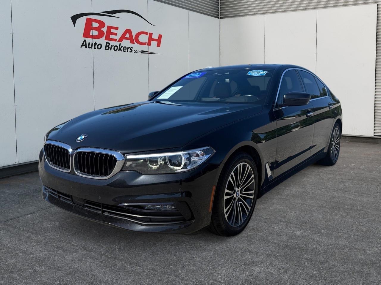 2018 BMW 5 Series 530i, HEATED SEATS, BLUETOOTH, POWER LIFTGATE, BACKUP CAMERA, POWER FOLDING MIRRORS, POWER MIRRORS, SUNROOF, KEYLESS START, FLOOR MATS, THIS BLACK BEAUTY IS READY TO BE DROVE!