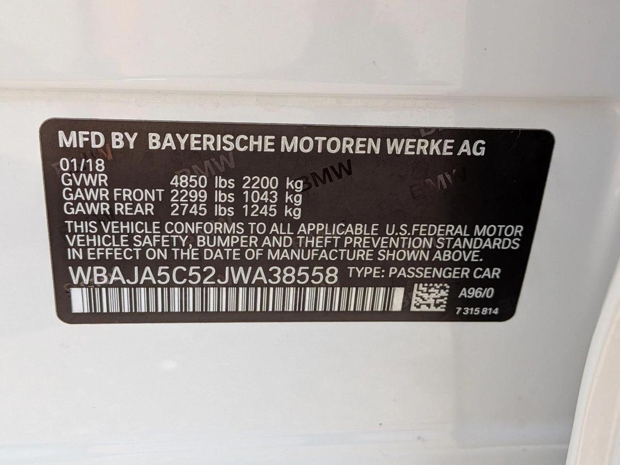 2018 BMW 5 Series 530i Roseville CA