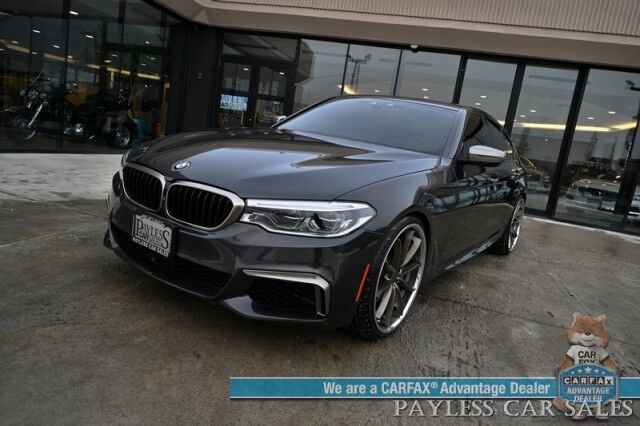 2018 BMW 5 Series M550i / AWD / AutoStart / Executive & Cold Weather Pkg / Heated & Cooled Leather Seats / Heated Steering / Sunroof / NAV / HUD / Harman Kardon Speakers / 22 Inch Blaque Diamond Wheels / Second Set of Rims & Tires Anchorage AK