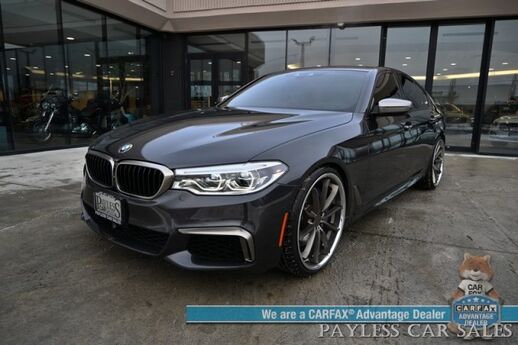 2018 BMW 5 Series M550i / AWD / AutoStart / Executive & Cold Weather Pkg / Heated & Cooled Leather Seats / Heated Steering / Sunroof / NAV / HUD / Harman Kardon Speakers / 22 Inch Blaque Diamond Wheels / Second Set of Rims & Tires Anchorage AK