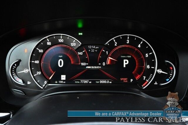 2018 BMW M550i AWD / AutoStart / Executive & Cold Weather Pkg / Heated & Cooled Leather Seats / Heated Steering / Sunroof / NAV / HUD / Harman Kardon Speakers / 22 Inch Blaque Diamond Wheels / Second Set of Rims & Tires Anchorage AK