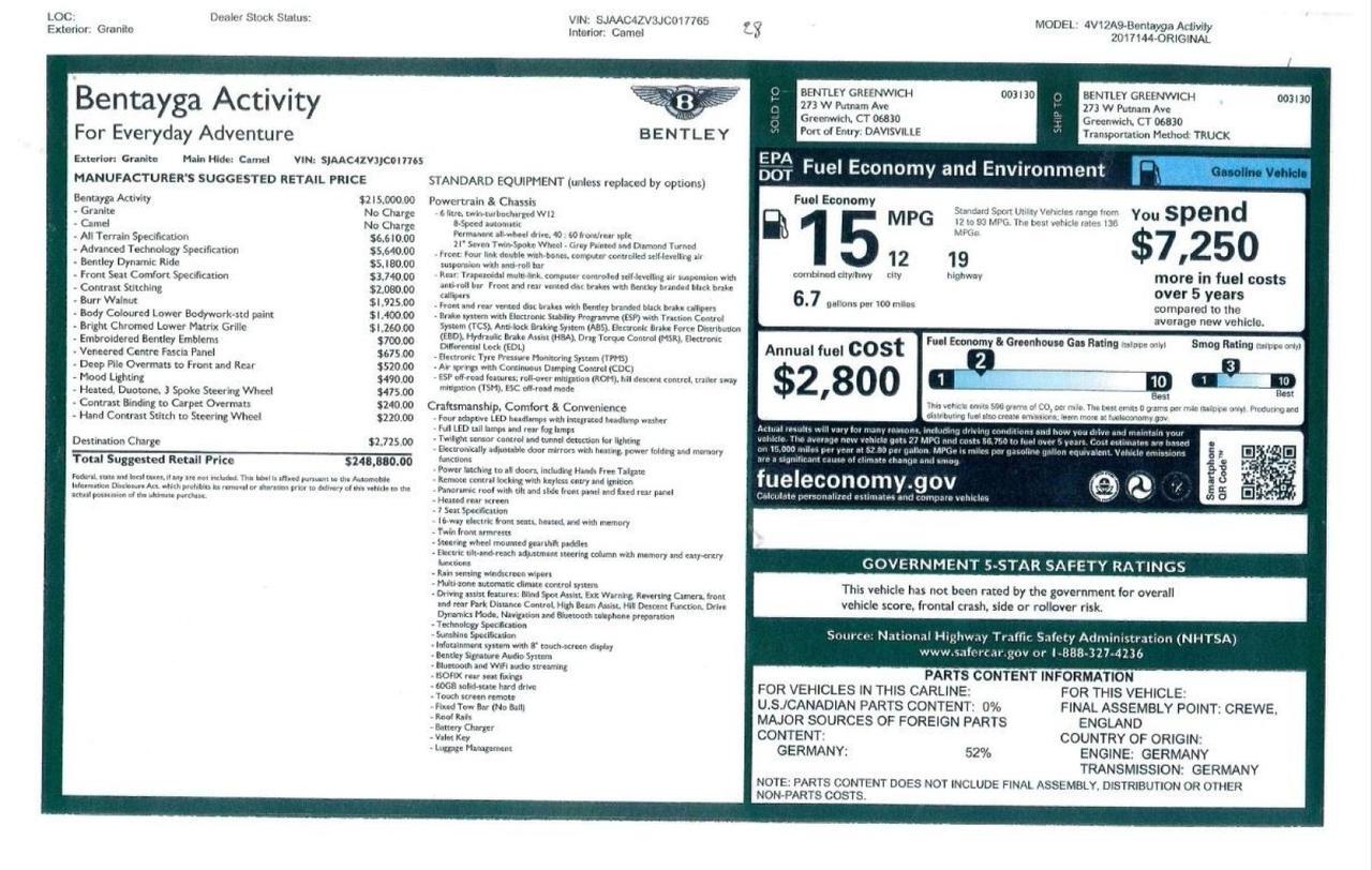 2018 Bentley Bentayga Activity Edition Marietta GA