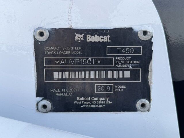 2018 Bobcat T450 Compact Track Loader Homestead FL