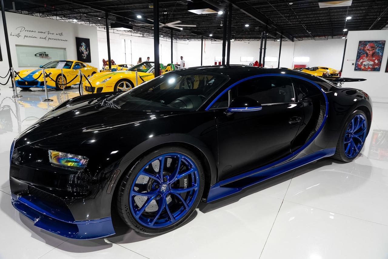 2018 Bugatti Chiron Nocturne paint, Sprint Blue Effect accenting, Beluga Black leather interior AND MUCH MORE!!!