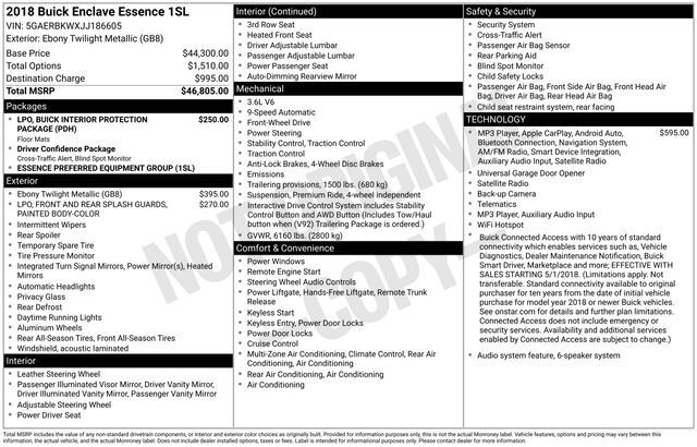 2018 Buick Enclave Essence Raleigh NC