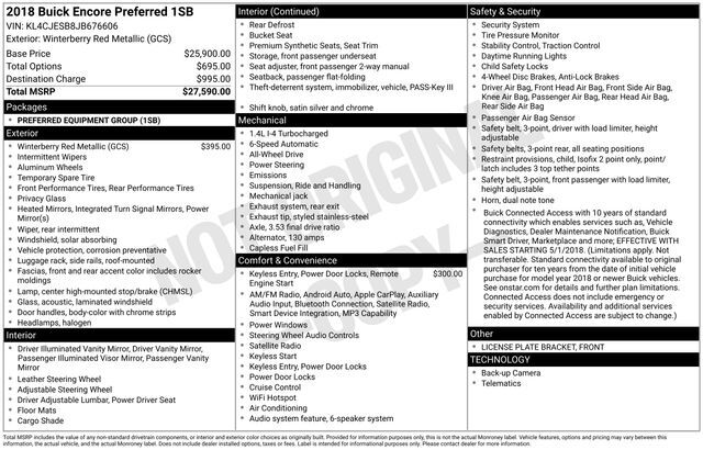 2018 Buick Encore Preferred Raleigh NC