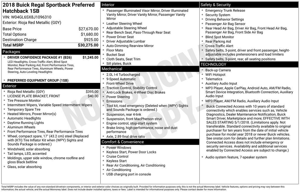 2018 Buick Regal Preferred Tucson AZ