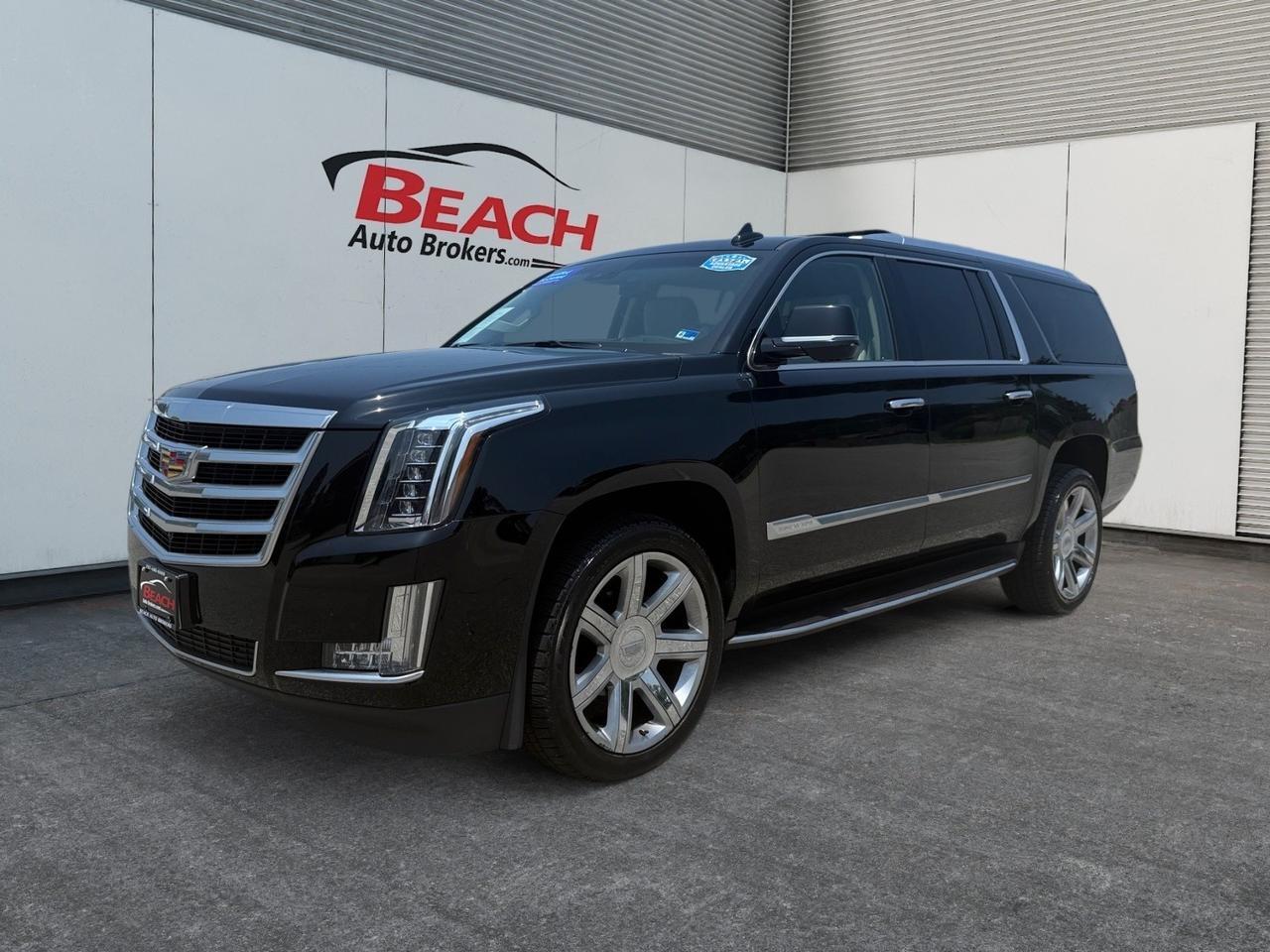 2018 Cadillac Escalade ESV Luxury, HEATED/VENTILATED SEATS, HEATED REAR SEATS, SUNROOF, CAPTAINS CHAIRS, 3RD ROW, BOSE SPEAKERS, UNIVERSAL GARAGE DOOR OPENER, RUNNING BOARDS, TOW PACKAGE, POWER FOLDING MIRRORS, CLEAN CARFAX, ONLY 1 OWNER!