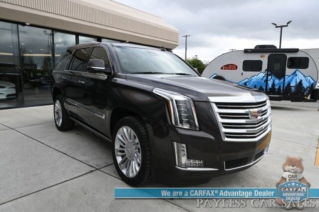 2018 Cadillac Escalade Platinum / 4X4 / Auto Start / Heated & Cooled Seats / Heated Steering / NAV / Bose Speakers / Sunroof / Adaptive Cruise / Lane Depart & Blind Spot / Apple CarPlay & Android Auto / HUD / 3rd Row / Seats 7 / Tow Pkg Anchorage AK