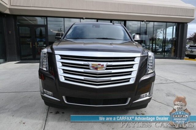 2018 Cadillac Escalade Platinum / 4X4 / Auto Start / Heated & Cooled Seats / Heated Steering / NAV / Bose Speakers / Sunroof / Adaptive Cruise / Lane Depart & Blind Spot / Apple CarPlay & Android Auto / HUD / 3rd Row / Seats 7 / Tow Pkg Anchorage AK