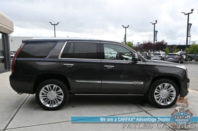 2018 Cadillac Escalade Platinum / 4X4 / Auto Start / Heated & Cooled Seats / Heated Steering / NAV / Bose Speakers / Sunroof / Adaptive Cruise / Lane Depart & Blind Spot / Apple CarPlay & Android Auto / HUD / 3rd Row / Seats 7 / Tow Pkg Anchorage AK