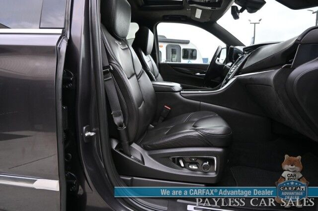 2018 Cadillac Escalade Platinum / 4X4 / Auto Start / Heated & Cooled Seats / Heated Steering / NAV / Bose Speakers / Sunroof / Adaptive Cruise / Lane Depart & Blind Spot / Apple CarPlay & Android Auto / HUD / 3rd Row / Seats 7 / Tow Pkg Anchorage AK