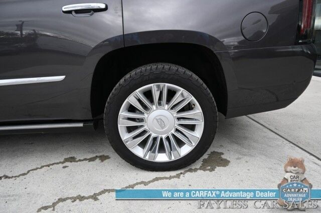 2018 Cadillac Escalade Platinum / 4X4 / Auto Start / Heated & Cooled Seats / Heated Steering / NAV / Bose Speakers / Sunroof / Adaptive Cruise / Lane Depart & Blind Spot / Apple CarPlay & Android Auto / HUD / 3rd Row / Seats 7 / Tow Pkg Anchorage AK