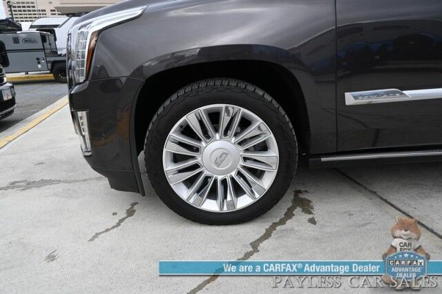 2018 Cadillac Escalade Platinum / 4X4 / Auto Start / Heated & Cooled Seats / Heated Steering / NAV / Bose Speakers / Sunroof / Adaptive Cruise / Lane Depart & Blind Spot / Apple CarPlay & Android Auto / HUD / 3rd Row / Seats 7 / Tow Pkg Anchorage AK