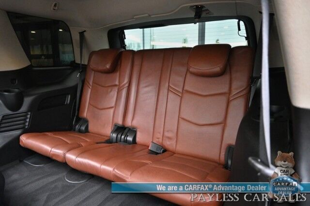 2018 Cadillac Escalade Premium Luxury / 4X4 / Auto Start / Heated & Cooled Leather Seats / Heated Steering / Sunroof / Navigation / Bose Speakers / Rear DVD / 360 Cam / HUD / Lane Depart & Blind Spot Alert / 3rd Row / Seats 7 / Tow Pkg Anchorage AK
