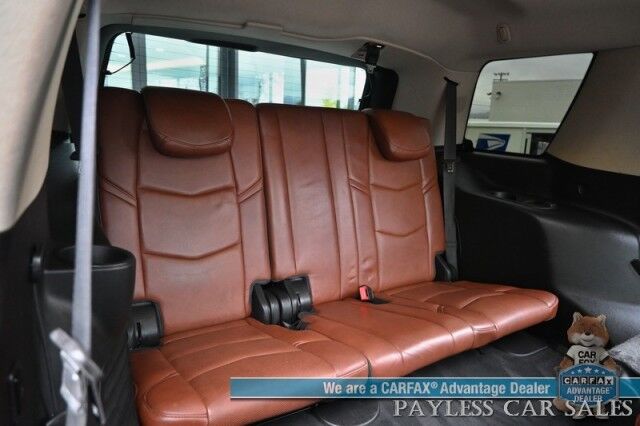 2018 Cadillac Escalade Premium Luxury / 4X4 / Auto Start / Heated & Cooled Leather Seats / Heated Steering / Sunroof / Navigation / Bose Speakers / Rear DVD / 360 Cam / HUD / Lane Depart & Blind Spot Alert / 3rd Row / Seats 7 / Tow Pkg Anchorage AK