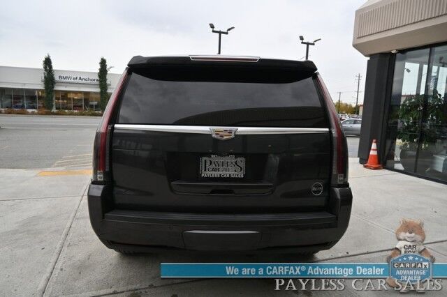 2018 Cadillac Escalade Premium Luxury / 4X4 / Auto Start / Heated & Cooled Leather Seats / Heated Steering / Sunroof / Navigation / Bose Speakers / Rear DVD / 360 Cam / HUD / Lane Depart & Blind Spot Alert / 3rd Row / Seats 7 / Tow Pkg Anchorage AK