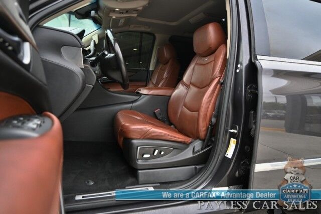 2018 Cadillac Escalade Premium Luxury / 4X4 / Auto Start / Heated & Cooled Leather Seats / Heated Steering / Sunroof / Navigation / Bose Speakers / Rear DVD / 360 Cam / HUD / Lane Depart & Blind Spot Alert / 3rd Row / Seats 7 / Tow Pkg Anchorage AK