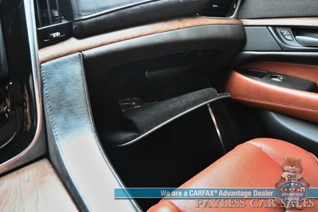 2018 Cadillac Escalade Premium Luxury / 4X4 / Auto Start / Heated & Cooled Leather Seats / Heated Steering / Sunroof / Navigation / Bose Speakers / Rear DVD / 360 Cam / HUD / Lane Depart & Blind Spot Alert / 3rd Row / Seats 7 / Tow Pkg Anchorage AK