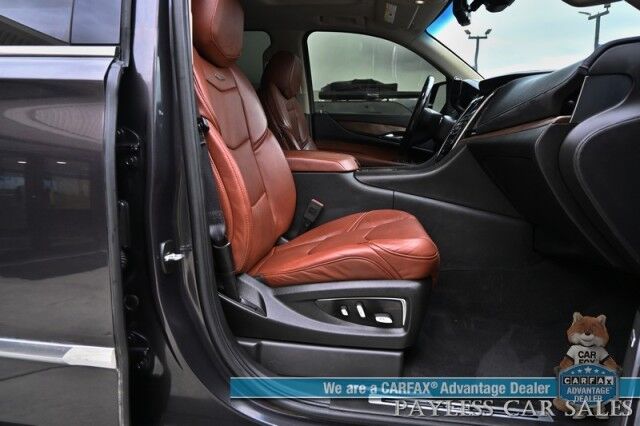 2018 Cadillac Escalade Premium Luxury / 4X4 / Auto Start / Heated & Cooled Leather Seats / Heated Steering / Sunroof / Navigation / Bose Speakers / Rear DVD / 360 Cam / HUD / Lane Depart & Blind Spot Alert / 3rd Row / Seats 7 / Tow Pkg Anchorage AK