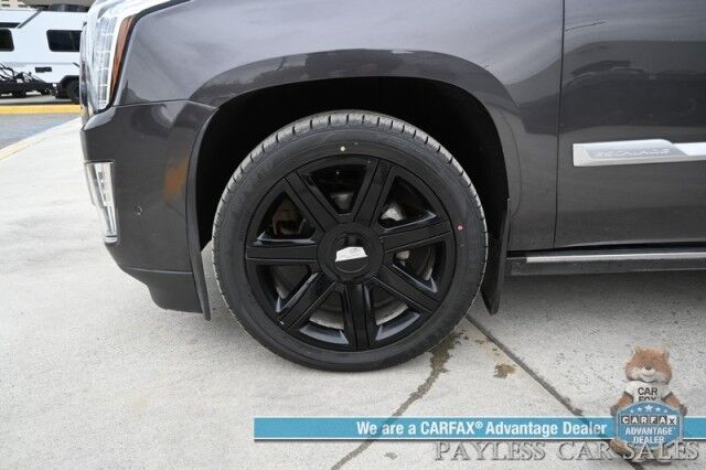 2018 Cadillac Escalade Premium Luxury / 4X4 / Auto Start / Heated & Cooled Leather Seats / Heated Steering / Sunroof / Navigation / Bose Speakers / Rear DVD / 360 Cam / HUD / Lane Depart & Blind Spot Alert / 3rd Row / Seats 7 / Tow Pkg Anchorage AK