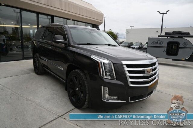 2018 Cadillac Escalade Premium Luxury / 4X4 / Auto Start / Heated & Cooled Leather Seats / Heated Steering / Sunroof / Navigation / Bose Speakers / Rear DVD / 360 Cam / HUD / Lane Depart & Blind Spot Alert / 3rd Row / Seats 7 / Tow Pkg Anchorage AK