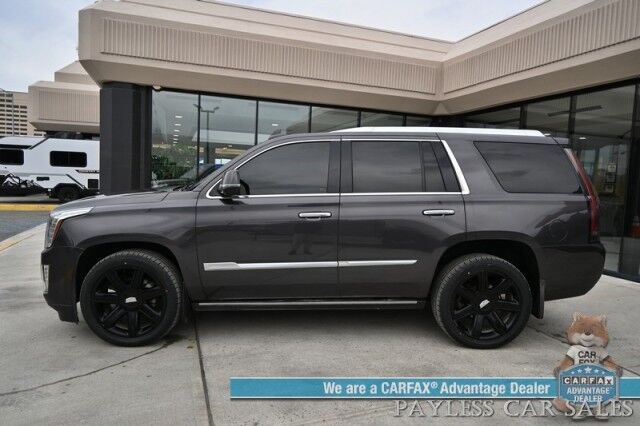 2018 Cadillac Escalade Premium Luxury / 4X4 / Auto Start / Heated & Cooled Leather Seats / Heated Steering / Sunroof / Navigation / Bose Speakers / Rear DVD / 360 Cam / HUD / Lane Depart & Blind Spot Alert / 3rd Row / Seats 7 / Tow Pkg Anchorage AK