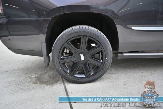 2018 Cadillac Escalade Premium Luxury / 4X4 / Auto Start / Heated & Cooled Leather Seats / Heated Steering / Sunroof / Navigation / Bose Speakers / Rear DVD / 360 Cam / HUD / Lane Depart & Blind Spot Alert / 3rd Row / Seats 7 / Tow Pkg Anchorage AK