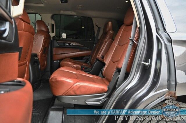2018 Cadillac Escalade Premium Luxury / 4X4 / Auto Start / Heated & Cooled Leather Seats / Heated Steering / Sunroof / Navigation / Bose Speakers / Rear DVD / 360 Cam / HUD / Lane Depart & Blind Spot Alert / 3rd Row / Seats 7 / Tow Pkg Anchorage AK