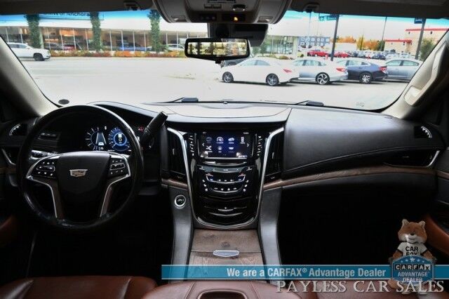 2018 Cadillac Escalade Premium Luxury / 4X4 / Auto Start / Heated & Cooled Leather Seats / Heated Steering / Sunroof / Navigation / Bose Speakers / Rear DVD / 360 Cam / HUD / Lane Depart & Blind Spot Alert / 3rd Row / Seats 7 / Tow Pkg Anchorage AK