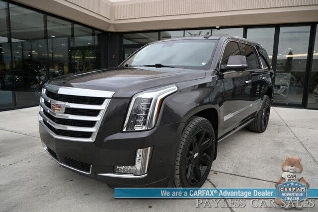 2018 Cadillac Escalade Premium Luxury / 4X4 / Auto Start / Heated & Cooled Leather Seats / Heated Steering / Sunroof / Navigation / Bose Speakers / Rear DVD / 360 Cam / HUD / Lane Depart & Blind Spot Alert / 3rd Row / Seats 7 / Tow Pkg Anchorage AK