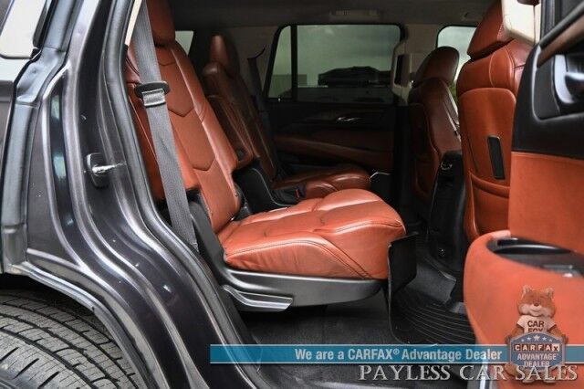2018 Cadillac Escalade Premium Luxury / 4X4 / Auto Start / Heated & Cooled Leather Seats / Heated Steering / Sunroof / Navigation / Bose Speakers / Rear DVD / 360 Cam / HUD / Lane Depart & Blind Spot Alert / 3rd Row / Seats 7 / Tow Pkg Anchorage AK