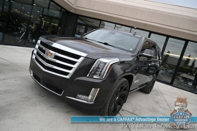 2018 Cadillac Escalade Premium Luxury / 4X4 / Auto Start / Heated & Cooled Leather Seats / Heated Steering / Sunroof / Navigation / Bose Speakers / Rear DVD / 360 Cam / HUD / Lane Depart & Blind Spot Alert / 3rd Row / Seats 7 / Tow Pkg Anchorage AK
