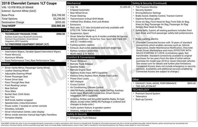 2018 Chevrolet Camaro 1LT Raleigh NC