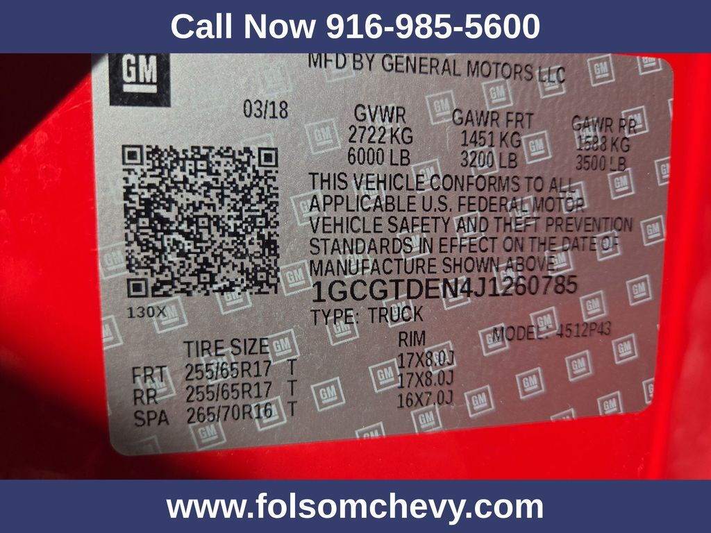 2018 Chevrolet Colorado Z71 Folsom CA