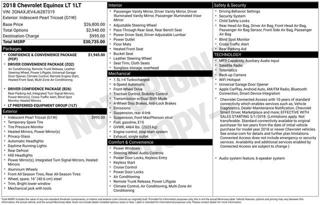 2018 Chevrolet Equinox LT Raleigh NC
