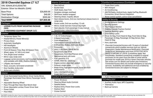 2018 Chevrolet Equinox LT Raleigh NC