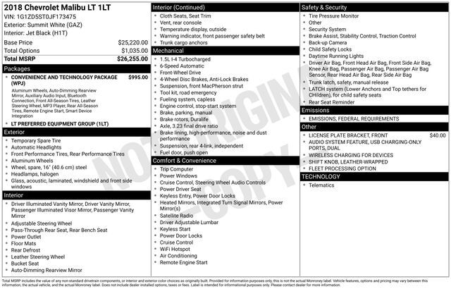 2018 Chevrolet Malibu LT Raleigh NC