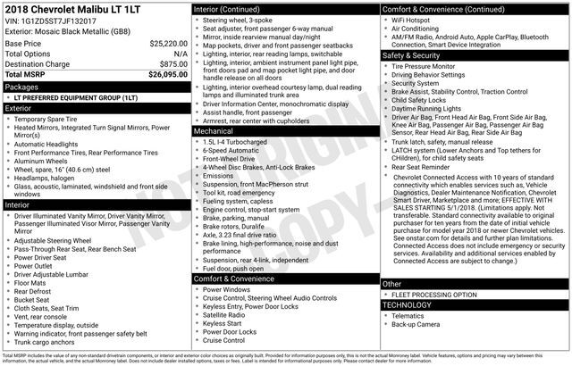 2018 Chevrolet Malibu LT Raleigh NC