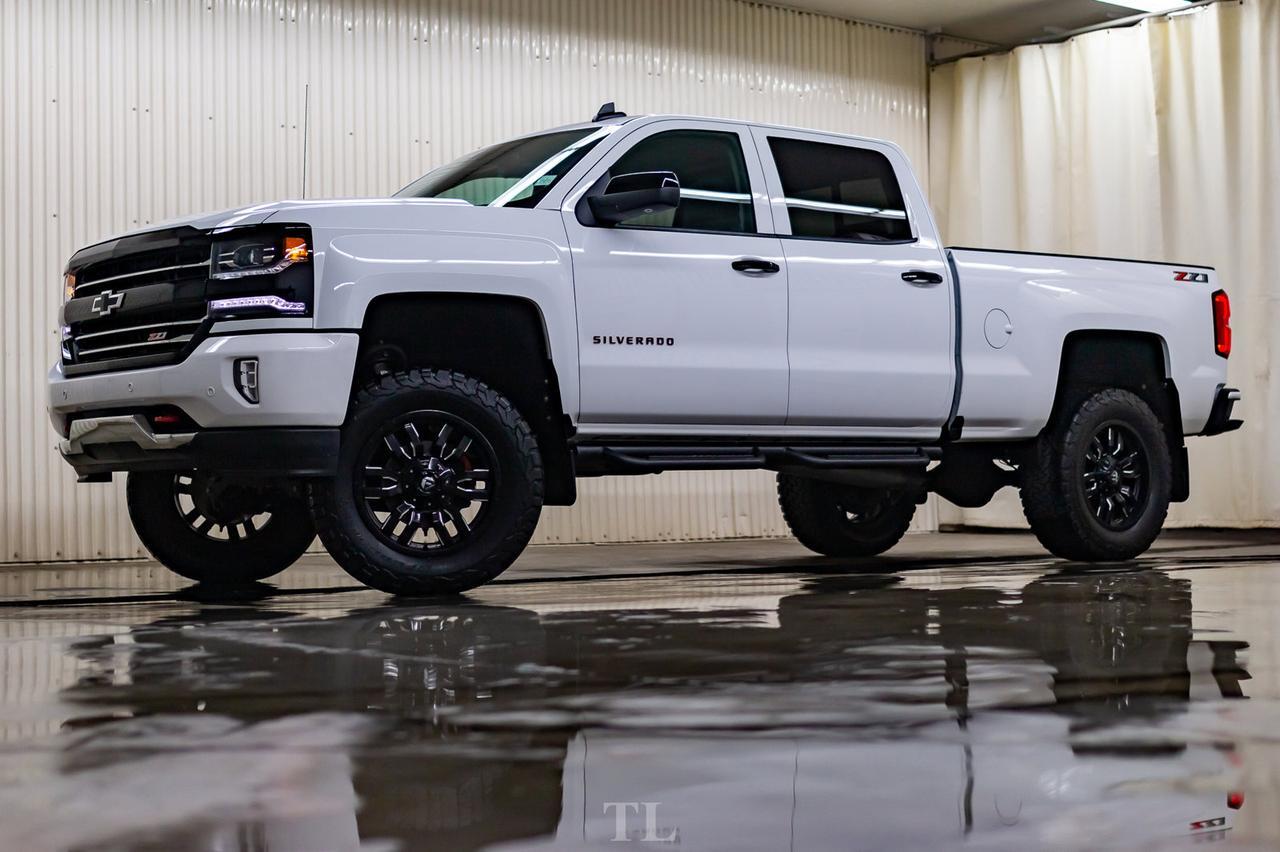 2018 Chevrolet Silverado 1500 4x4 Crew Cab LTZ Z71 4" Lift Wheels Leather Roof Nav Red Deer AB