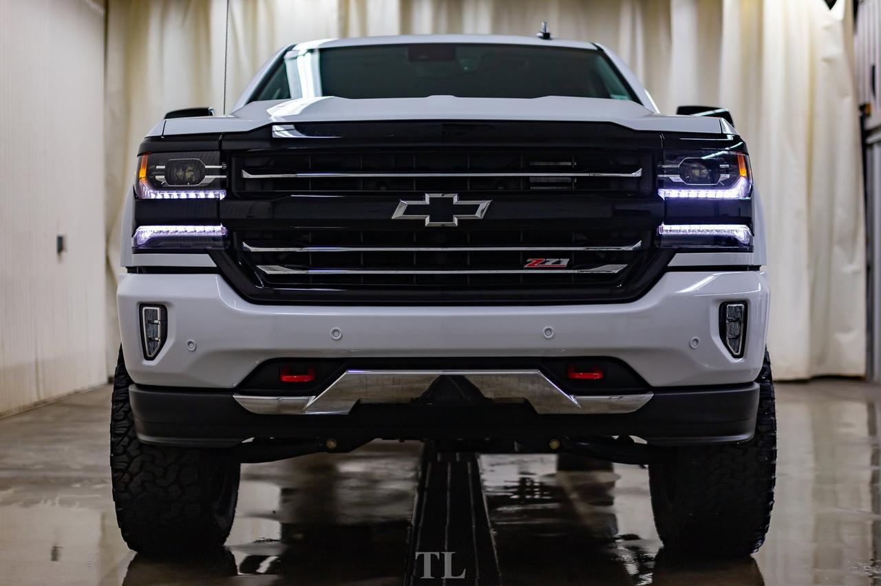 2018 Chevrolet Silverado 1500 4x4 Crew Cab LTZ Z71 4&quot; Lift Wheels Leather Roof Nav Red Deer AB